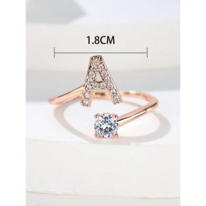 Fashion Adjustable Letter Ring For Women Ladies