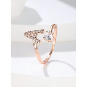 Fashion Adjustable Letter Ring For Women Ladies