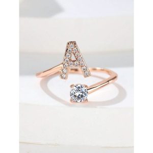 Fashion Adjustable Letter Ring For Women Ladies