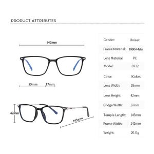 Fashion Alloy Blue Light Blocking Glasses - Anti-Bluelight