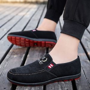 Fashion 【 Black 】 Men's Shoes Mens Sneakers Canvas Trendy Casual Sports Breathable Loafers