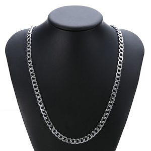 Fashion Curb Cuban Mens Necklace Chain Shellhard Silver Color Link Chains For Men Women Hip Hop Unisex