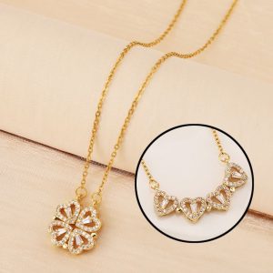 Fashion Four Leaf Clover Pendant Clavicle Necklace - Gold