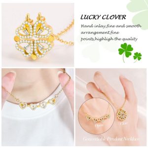 Fashion Four Leaf Clover Pendant Clavicle Necklace - Gold