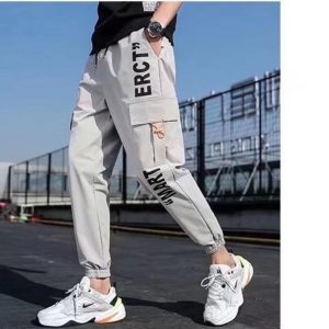 Fashion Hip-hop Overalls Men's Street Fashion Sweatpants Men's Casual Trousers (grey)