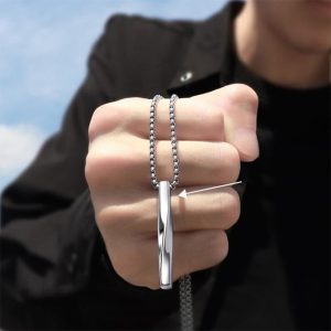 Fashion Hip-hop Titanium Black Spiral Cube Pendant