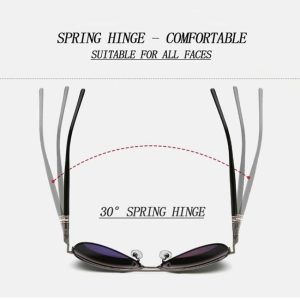 Fashion Men Oversized Aviation Metal Frame Spring Temple Polarized Sunglasses