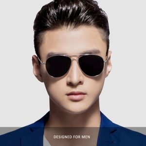 Fashion Men Oversized Aviation Metal Frame Spring Temple Polarized Sunglasses