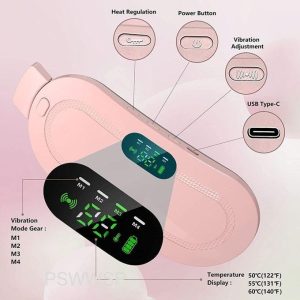 Fashion Menstrual Heating Pad Smart Warm Palace Belt Relief Waist Pain Cramps Vibrating Abdominal Massager Electric Device