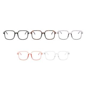 Fashion Square Plain Glass Spectacles Retro Anti Blue-Ray Frame. Grey/pink/transparent