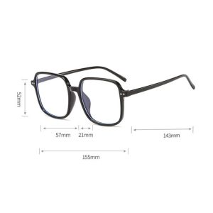 Fashion Square Plain Glass Spectacles Retro Anti Blue-Ray Frame. Grey/pink/transparent