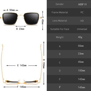 Fashion Sunglasses Glasses Men's Retro Thick-edge Metal Frame Trendy Sunglasses