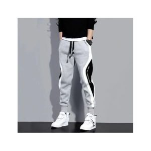 Fashion Sweatpants Pockets Pants Man Sweatpants Youthful Vitality Trousers Black