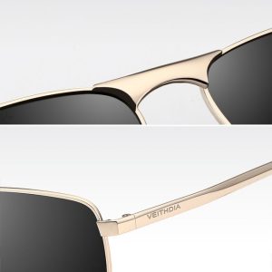 Fashion Vintage Square Sunglasses Male UV400 Polarized Lens Sun Glasses