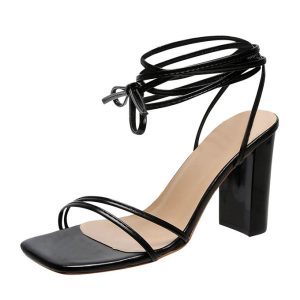 Fashion Women Shoes Fashion High Heels Sexy Lace Up Sandals Sandals Large Size Lady Shoe