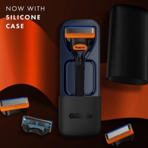 Gillette FUSION 5 Men's Gift Set SHAVER + QUAD CATRIDGE + SILICONE CASE