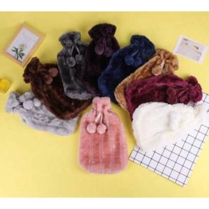 Luxury Cosy 2 Litre Hot Water Bottle with Faux Fur Cover