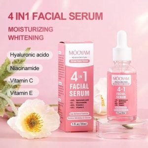 MOOYAM 4 in 1 Vitamin C Facial Serums with Hyaluronic Acid, Vitamin E, Niacinamide, Brightening Vitamin C Face Serum for Dull Dry Skin, Anti Aging...