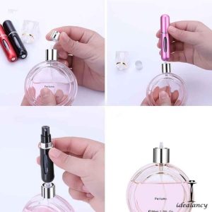 Portable Mini Refillable Perfume Bottle Spray Scent Pump Empty Atomizer Bottle For Travel (Mixed Color)