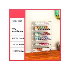 Shoe Rack Stackable Assembly Shoe Clothes Organizer-6 Layers