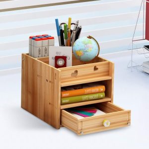 Wooden Storage Rack, Computer Desk Rack, Drawer Storage Rack