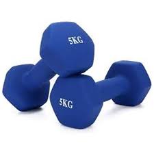 COLOUR DUMBELLS SET 5KG