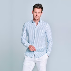 blue light and white shirt