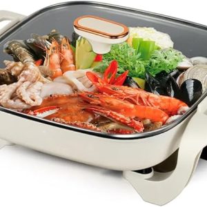 Multifunctional Non-Stick Electric Frying Pan, Portable Electric Heating Pot for Steak, Eggs, Noodles, Fried Rice, Soup