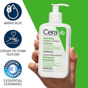 CeraVe Hydrating Cream-to-Foam Cleanser, Face, With 3 essential ceramides