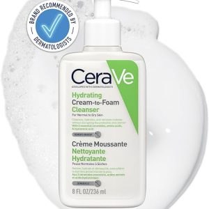 CeraVe Hydrating Cream-to-Foam Cleanser, Face, With 3 essential ceramides