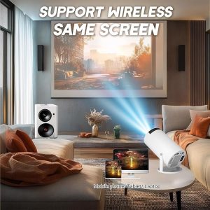 Qoosea Mini Projector with 2 Joystick 4K Bluetooth 5.2 Portable Game Projector 180°