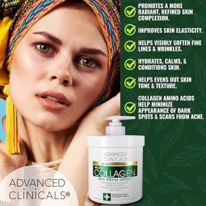 Advanced Clinicals Collagen Skin Rescue Lotion Hydrating 16 oz (Pack of 2)