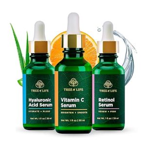 Tree of Life Beauty Facial Skin Care Set, Brightening, Smooth Serum.