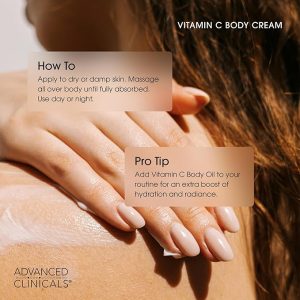 Advanced Clinicals Vitamin C Cream Visibly Brightening Body Lotion