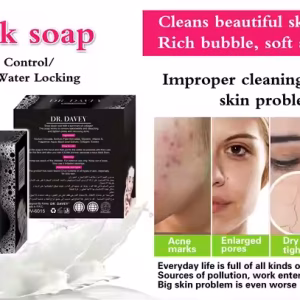 DR.DAVEY Activated Charcoal Black Face Soap Deeply Cleansing Pores Body Soap