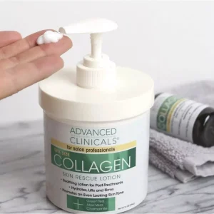 Advanced Clinicals Collagen Skin Rescue Lotion Hydrating 16 oz (Pack of 2)