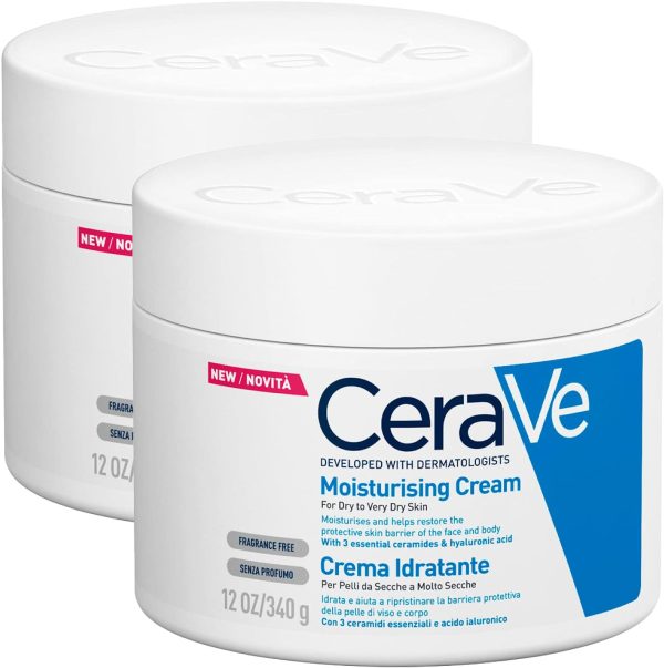 CeraVe 2x Moisturizing Face and Body Cream for Dry and Very Dry Skin