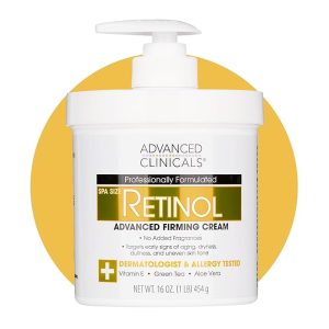 Advanced Clinicals Retinol Body Cream Moisturizer + Exfoliating 10% Glycolic Acid & Lactic