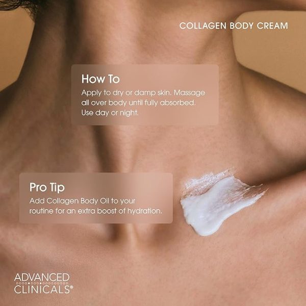 Advanced Clinicals Collagen Cream Body & Face Moisturizer | Dry Skin Rescue Collagen Lotion - Image 4